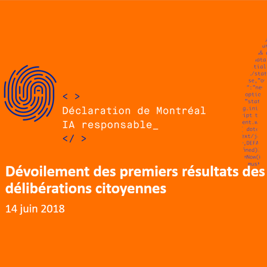 Dévoilement des premiers résultats des délibérations citoyennes (14 juin 2018)
